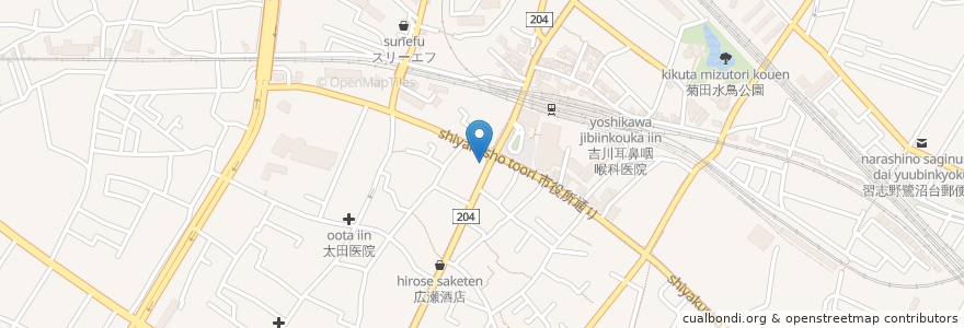 Mapa de ubicacion de おさもりや en 日本, 千葉県, 習志野市.