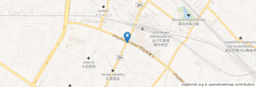 Mapa de ubicacion de 949 en 日本, 千葉県, 習志野市.