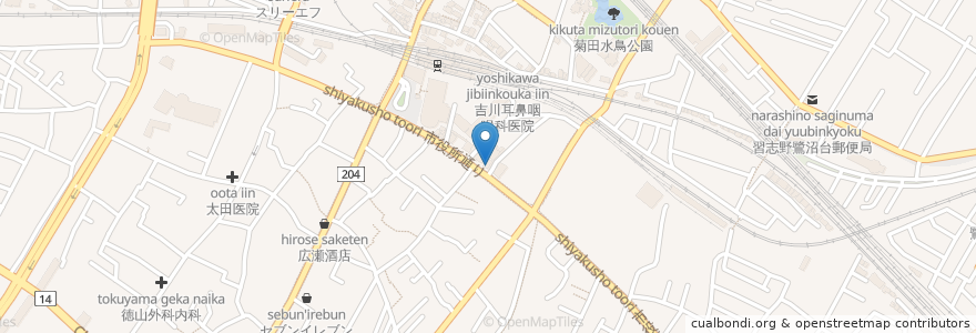 Mapa de ubicacion de JAバンク en 日本, 千葉県, 習志野市.