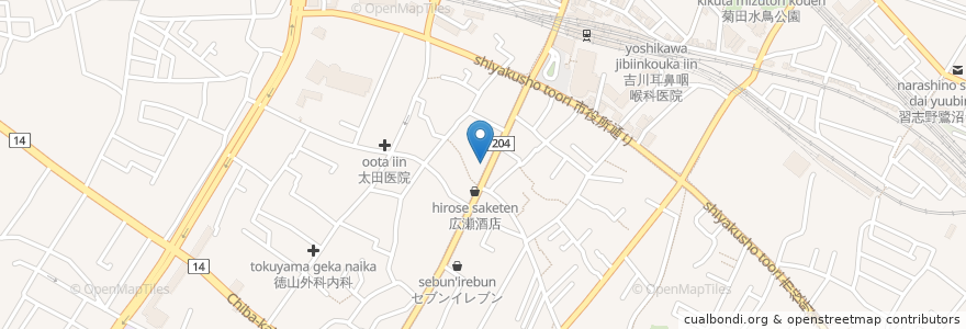 Mapa de ubicacion de BigHoon en Japonya, 千葉県, 習志野市.