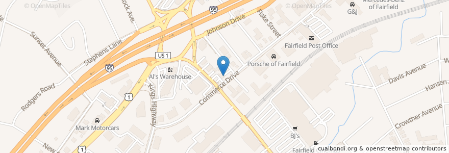 Mapa de ubicacion de Blue Room en 미국, 코네티컷, Fairfield County, Fairfield.