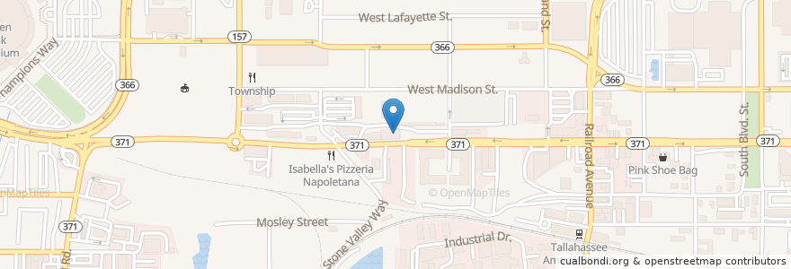 Mapa de ubicacion de The Warehouse en Estados Unidos De América, Florida, Leon County, Tallahassee.