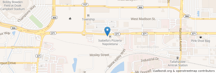 Mapa de ubicacion de Isabella's Pizzeria Napoletana en ایالات متحده آمریکا, فلوریدا, Leon County, تالاهاسی، فلوریدا.