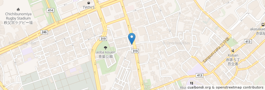 Mapa de ubicacion de なか卯 en Japão, Tóquio, 港区.
