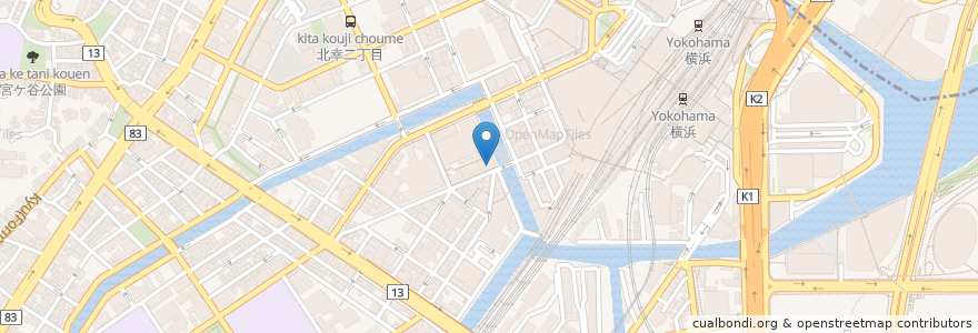 Mapa de ubicacion de First Kitchen en Jepun, 神奈川県, 横浜市, 西区.