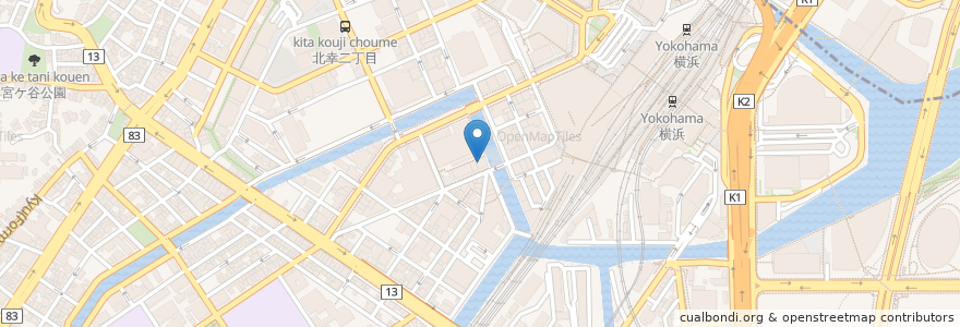 Mapa de ubicacion de NIJYUMARU en Japan, Kanagawa Prefecture, Yokohama, Nishi Ward.