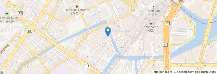 Mapa de ubicacion de 金の蔵 en Jepun, 神奈川県, 横浜市, 西区.