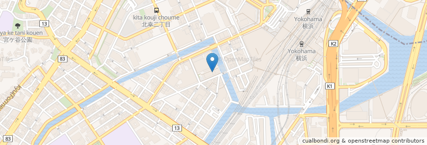 Mapa de ubicacion de 香港厨房 en Japan, 神奈川県, Yokohama, 西区.