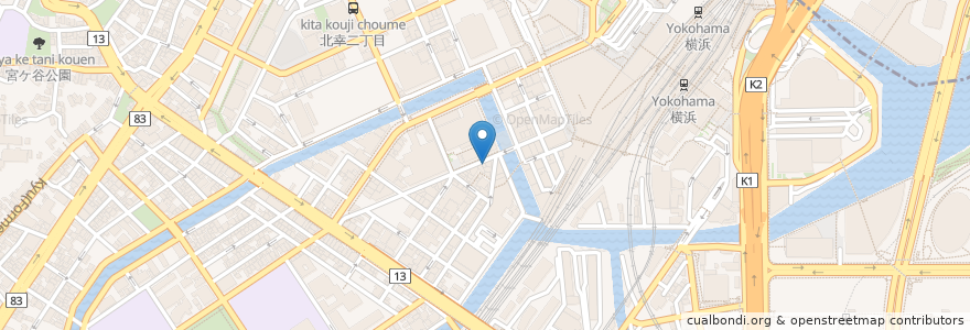 Mapa de ubicacion de ケンタッキーフライドチキン en Japão, 神奈川県, 横浜市, 西区.