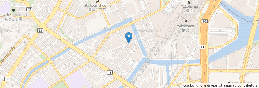 Mapa de ubicacion de 吉野家 en Japon, Préfecture De Kanagawa, 横浜市, 西区.