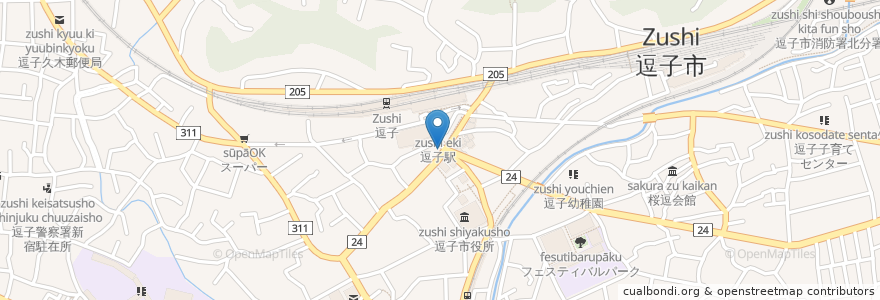 Mapa de ubicacion de マクドナルド en Japón, Prefectura De Kanagawa, 逗子市.