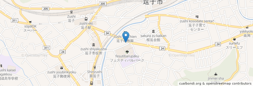 Mapa de ubicacion de マリモ歯科矯正 en Japonya, 神奈川県, 逗子市.