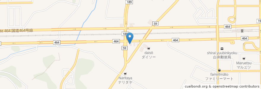 Mapa de ubicacion de 丸亀製麺 en Japón, Prefectura De Chiba, Shiroi.