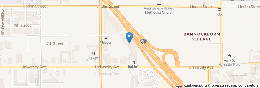 Mapa de ubicacion de Regency Theater- University Village en États-Unis D'Amérique, Californie, Riverside County, Riverside.