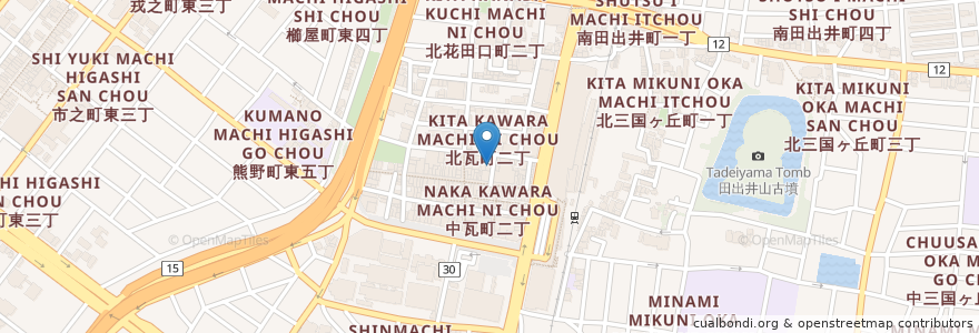 Mapa de ubicacion de ＢＵＧ・ＢＲＯＳ en 日本, 大阪府, 堺市, 堺区.