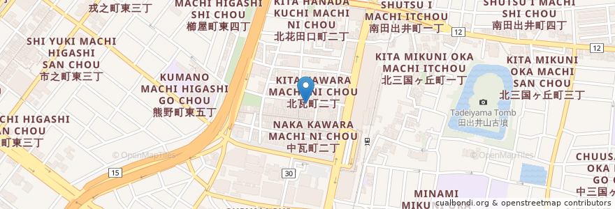 Mapa de ubicacion de CAFÉ MULUTI ZUNZUN en 日本, 大阪府, 堺市, 堺区.