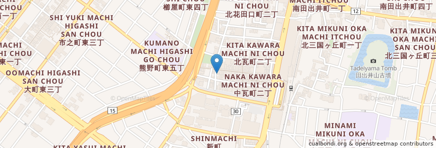 Mapa de ubicacion de けとばし屋チャンピオン 堺東店 en 日本, 大阪府, 堺市, 堺区.