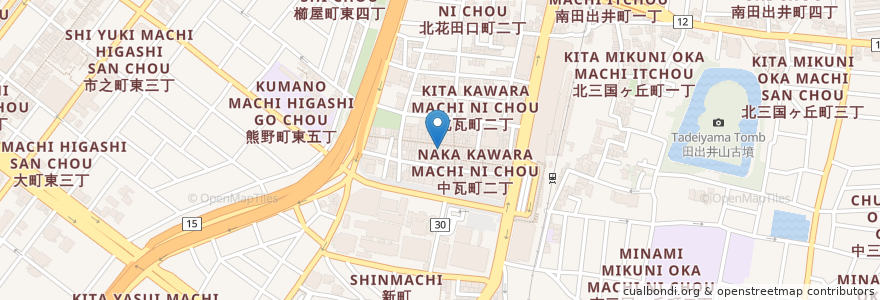 Mapa de ubicacion de 蔵屋敷 堺東店 en اليابان, أوساكا, ساكاي, 堺区.