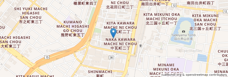 Mapa de ubicacion de ワインバーテラ堺東店 en Japão, 大阪府, 堺市, 堺区.