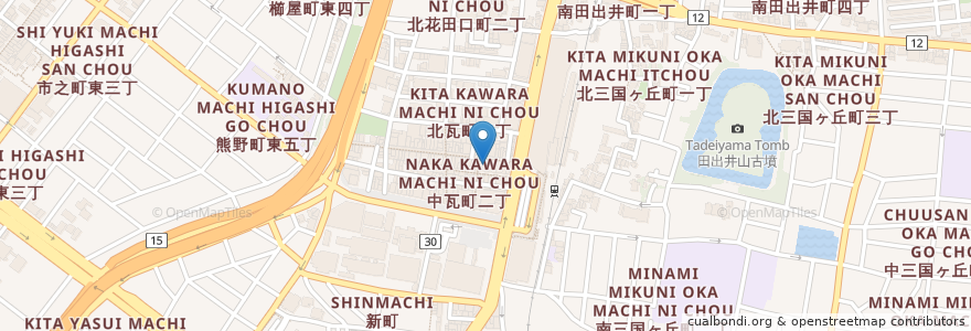 Mapa de ubicacion de こま源 堺東店 en اليابان, أوساكا, ساكاي, 堺区.
