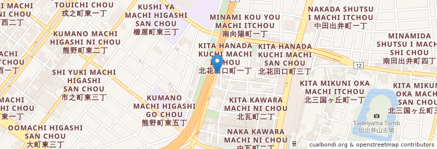 Mapa de ubicacion de にんにん 堺東店 en Japan, 大阪府, 堺市, 堺区.