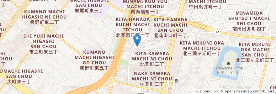 Mapa de ubicacion de ひかりお好み焼 en 日本, 大阪府, 堺市, 堺区.