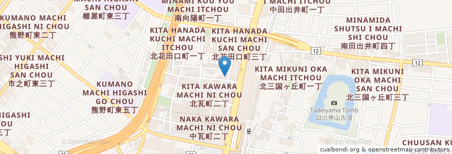 Mapa de ubicacion de 堺東個室蔵 花のたまて箱 en Japão, 大阪府, 堺市, 堺区.