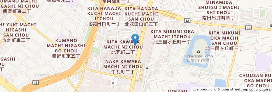 Mapa de ubicacion de 楓林閣 ふうりんかく 堺店 en 日本, 大阪府, 堺市, 堺区.