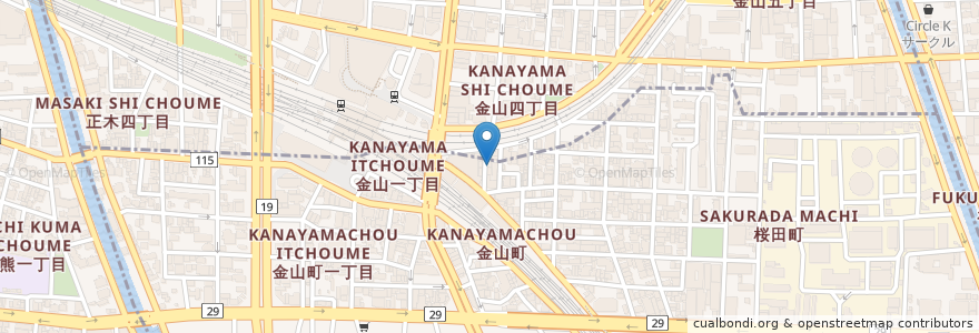 Mapa de ubicacion de 温野菜 en Japan, 愛知県, Nagoya.