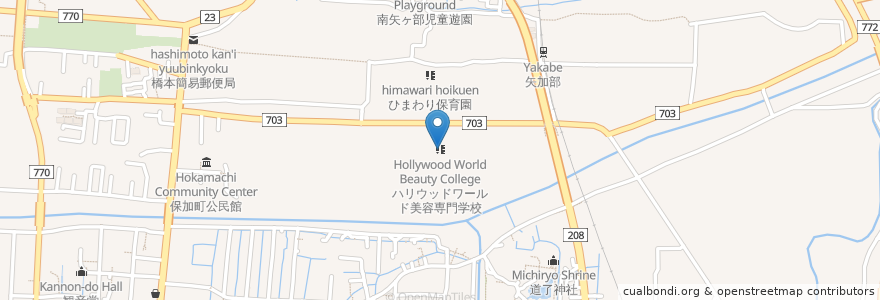 Mapa de ubicacion de ハリウッドワールド美容専門学校 en 日本, 福岡県, 柳川市.
