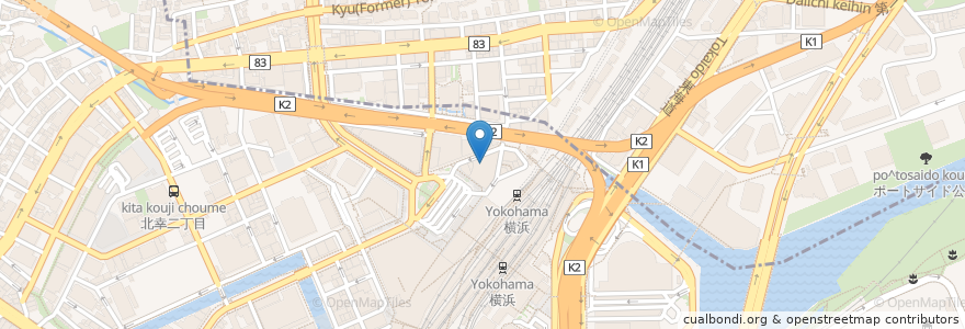 Mapa de ubicacion de GLASS DANCE en Japão, 神奈川県, 横浜市, 西区, 神奈川区.