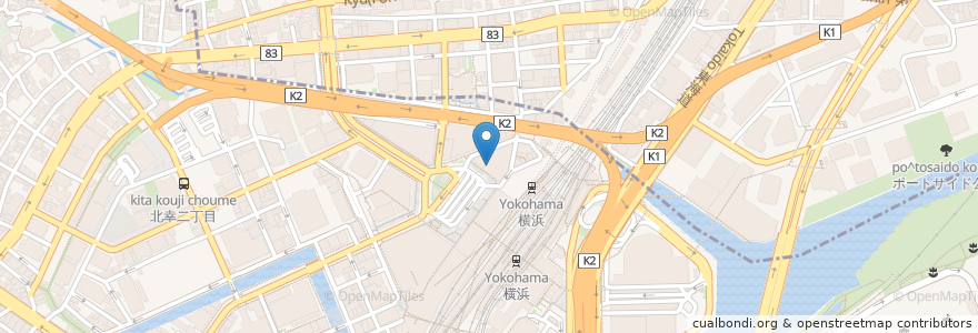 Mapa de ubicacion de パパミラノ en Japan, Kanagawa Prefecture, Yokohama, Nishi Ward, Kanagawa Ward.