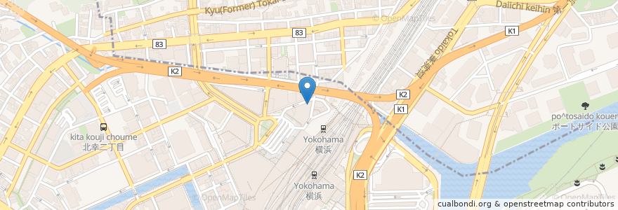 Mapa de ubicacion de 大連餃子基地 DALIAN en اليابان, كاناغاوا, 横浜市, 神奈川区.