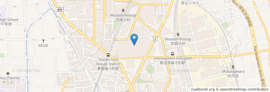 Mapa de ubicacion de はなまるうどん en Japan, 神奈川県, 川崎市, 中原区.