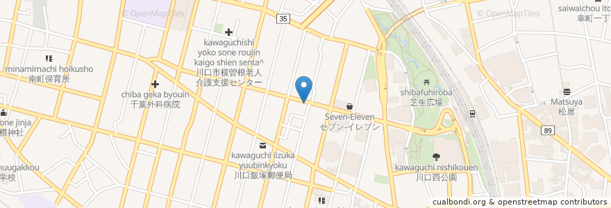 Mapa de ubicacion de 茶色の小びん en 日本, 埼玉県, 川口市.