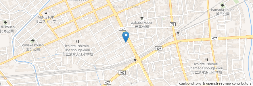 Mapa de ubicacion de ピザーラ en Japan, Präfektur Shizuoka, 静岡市, 清水区.