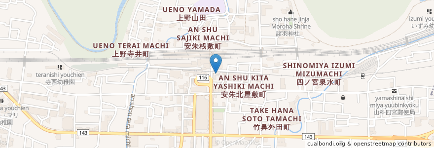 Mapa de ubicacion de ECC en 日本, 京都府, 京都市, 山科区.