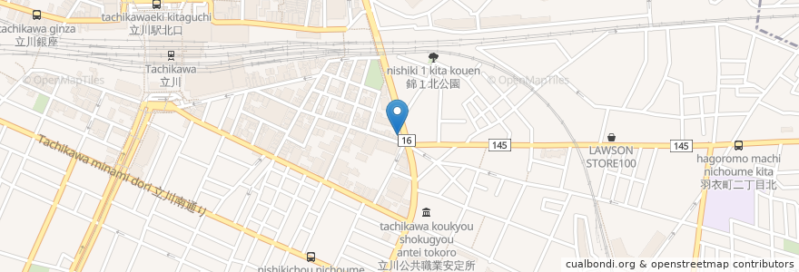 Mapa de ubicacion de マナカマナ en Japão, Tóquio, 立川市.