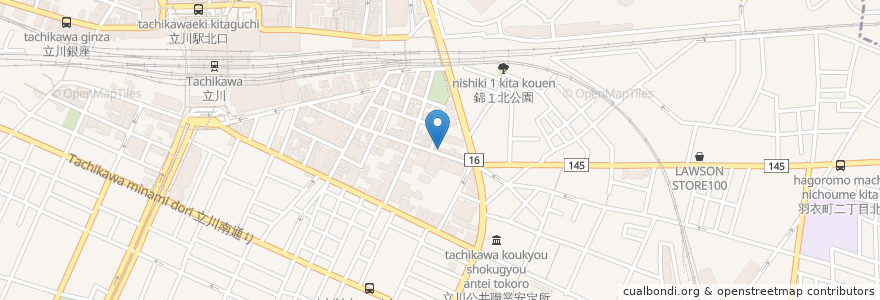 Mapa de ubicacion de 日本亭 en Japon, Tokyo, 立川市.