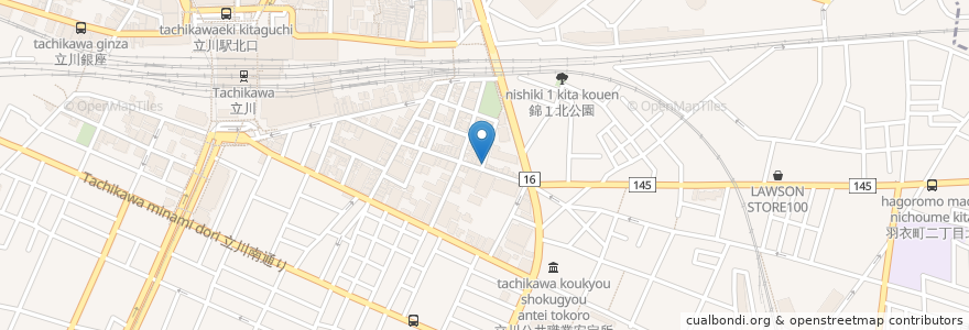 Mapa de ubicacion de とうせんぼう en ژاپن, 東京都, 立川市.