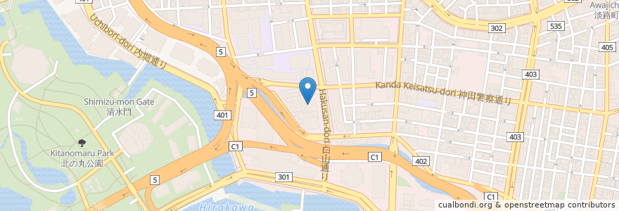 Mapa de ubicacion de 一橋講堂 en Japon, Tokyo, 千代田区.