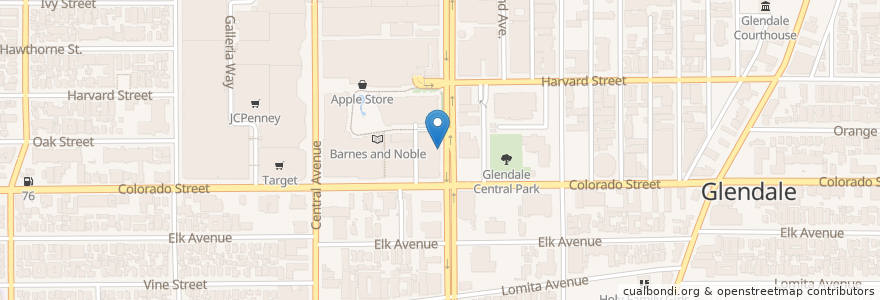 Mapa de ubicacion de Jamba Juice en 미국, 캘리포니아주, Los Angeles County, Glendale.