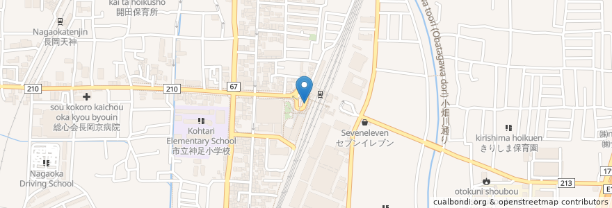 Mapa de ubicacion de JR　長岡京駅 en Japon, Préfecture De Kyoto, 長岡京市.