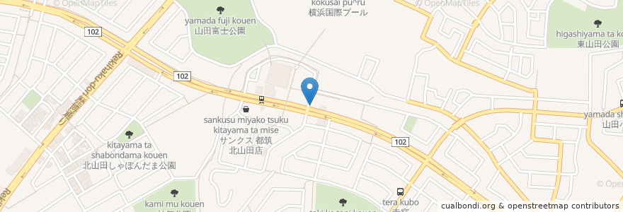 Mapa de ubicacion de ケンタッキーフライドチキン 港北ニュータウン北山田店 en 日本, 神奈川県, 横浜市, 都筑区.