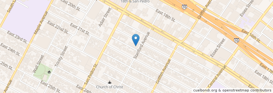 Mapa de ubicacion de All Peoples Christian Center en Verenigde Staten, Californië, Los Angeles County, Los Angeles.
