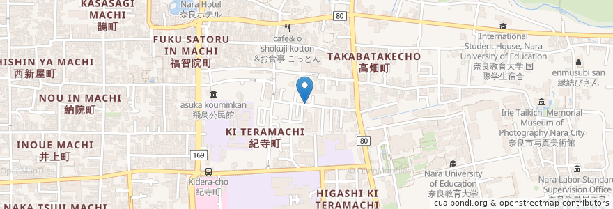 Mapa de ubicacion de 和廣飯店 en Japan, Präfektur Nara, 奈良市.
