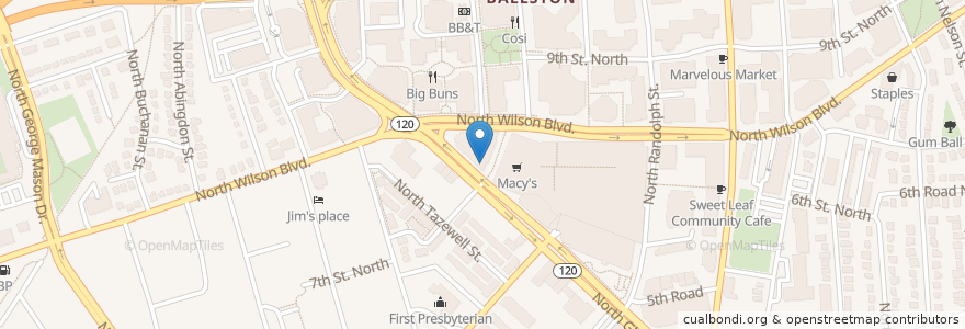 Mapa de ubicacion de Bangkok Bistro en United States, Virginia, Arlington County, Arlington.