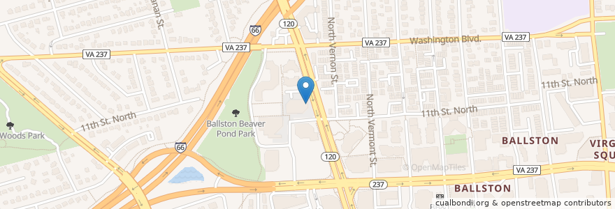 Mapa de ubicacion de The Melting Pot en Estados Unidos Da América, Virgínia, Arlington County, Arlington.