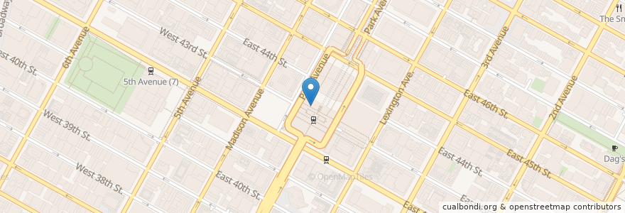 Mapa de ubicacion de Starbucks en 美利坚合众国/美利堅合眾國, 纽约州 / 紐約州, 纽约, 纽约县, Manhattan, Manhattan Community Board 5.