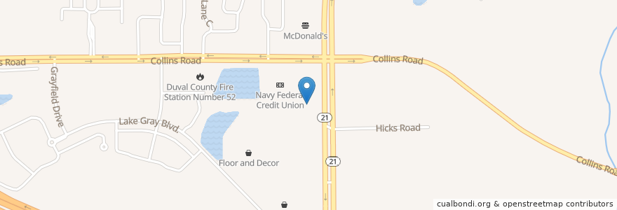 Mapa de ubicacion de Dunkin' Donuts en アメリカ合衆国, フロリダ州, デュバル郡, ジャクソンビル.